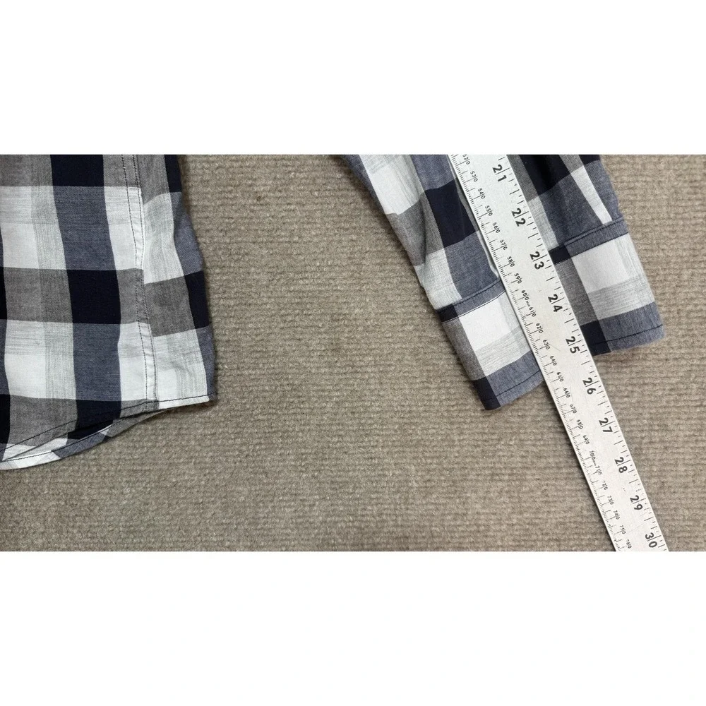 Banana Republic Shirt Mens‎ Large Blue Check Long Sleeve Button Front Casual